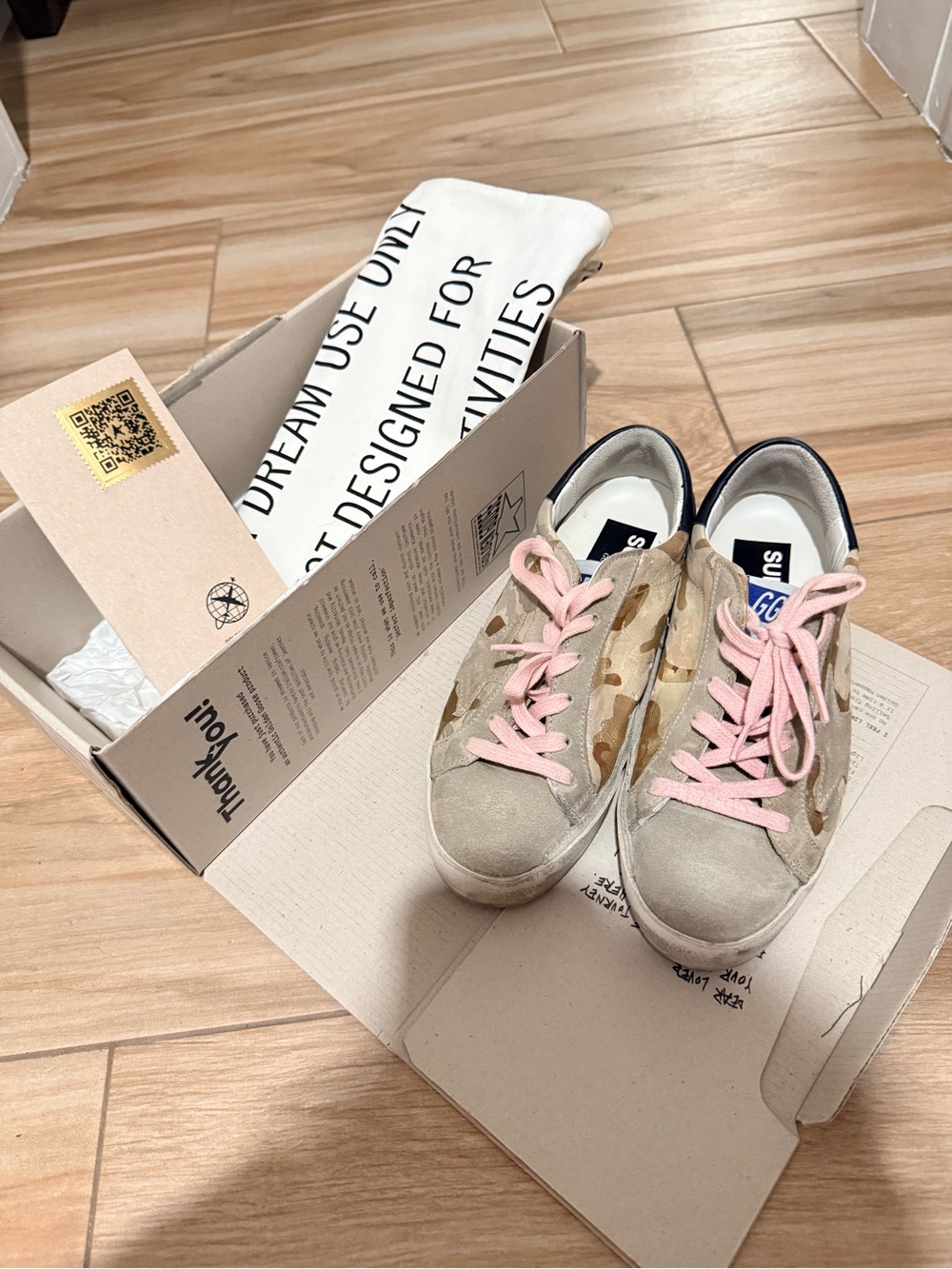 Golden Goose Super-Star Classic Sneakers in Ice Grey and Taupe
